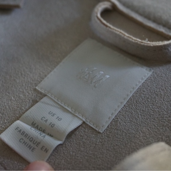 H&M Tan faux micro suede modern trench - Picture 3 of 4